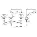 Zucchetti Agora Bateria Wannowa 4-otworowa do Montażu na Brzeg Wanny chrom ZAG486