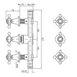 Zucchetti Agora Bateria Wannowo-natryskowa Podtynkowa z przełącznikiem elementy zewnętrzne chrom ZAG695