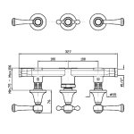 Zucchetti Agora Bateria wannowo-natryskowa 3-otworowa podtynkowa z przełącznikiem 2-drogowym chrom ZAL695