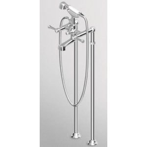 Zucchetti Agora Classic Bateria Wannowo-natryskowa wolnostojąca z zestawem słuchawkowym i kolumnami chrom ZAL278