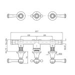 Zucchetti Agora Classic Bateria Wannowo-natryskowa Podtynowa z przełącznikiem elementy zewnętrzne chrom ZAM695