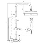 Zucchetti Agora Kolumna natryskowa z baterią naścienną, głowicą natryskową mosiężną oraz słuchawką Z9472P.C chrom ZAL860