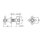 Zucchetti Agora Zawór naścienny podtynkowy element zewnętrzny chrom ZAG729