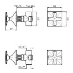 Zucchetti Bellagio Bateria Natryskowa Podtynkowa elementy zewnętrzne chrom ZB1738