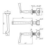 Zucchetti Bellagio Bateria Umywalkowa 3-otworowa Podtynkowa elementy zewnętrzne chrom ZB2699
