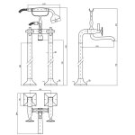 Zucchetti Bellagio Bateria Wannowo-natryskowa Podtynkowa wolnostojąca z zestawem natryskowym elemnty zewnętrzne chrom ZB1247