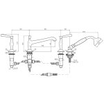 Zucchetti Bellagio Bateria Wannowa 4-otworowa do Montażu na Brzeg Wanny chrom ZB2441