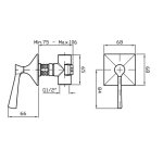 Zucchetti Bellagio Zawór naścienny podtynkowy element zewnętrzny chrom ZB2729